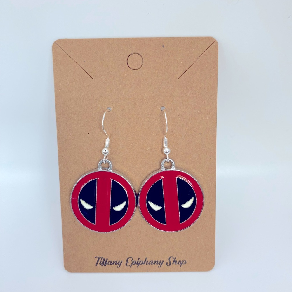 Marvel inspired Deadpool earrings NWT
